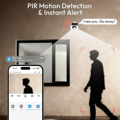 2.4G&5G Solar Security Cameras Wireless Outdoor, 2.5K WiFi Outdoor Cameras for Home Security with Embedded Solar Panel, AI Motion Detection & Siren, Color Night Vision, 2-Way Talk,Waterproof