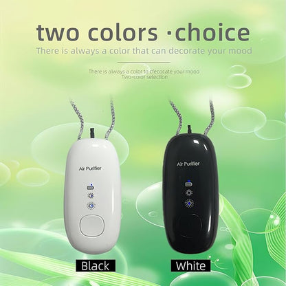 Portable Negative Ion Air Purifier Necklace, Personal Wearable Air Cleaner with 120 Million Ions (White)