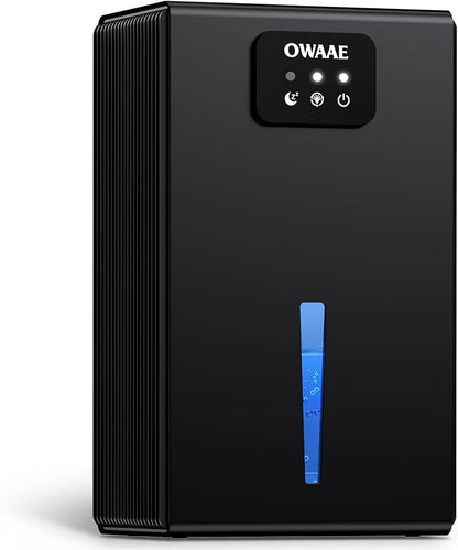 Dehumidifier, 1000 sq.ft Quiet Dehumidifiers for Home Bedroom Bathroom Basement with 95oz Water Tank, Sleep Mode, Auto Shut-Off 7 Colors LED Light, Black