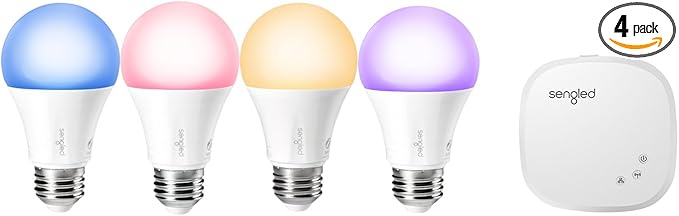 Sengled E29-NA05F Smart LED Starter Kit, 4 Pack, White