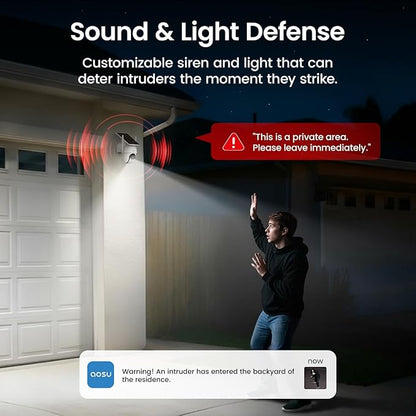 aosu Security Cameras Outdoor Wireless, 2 Cam-Kit, No Subscription Required, Solar-Powered, Home Security Cameras System with 360° Pan & Tilt, Auto Tracking, 2K Color Night Vision, Easy Setup