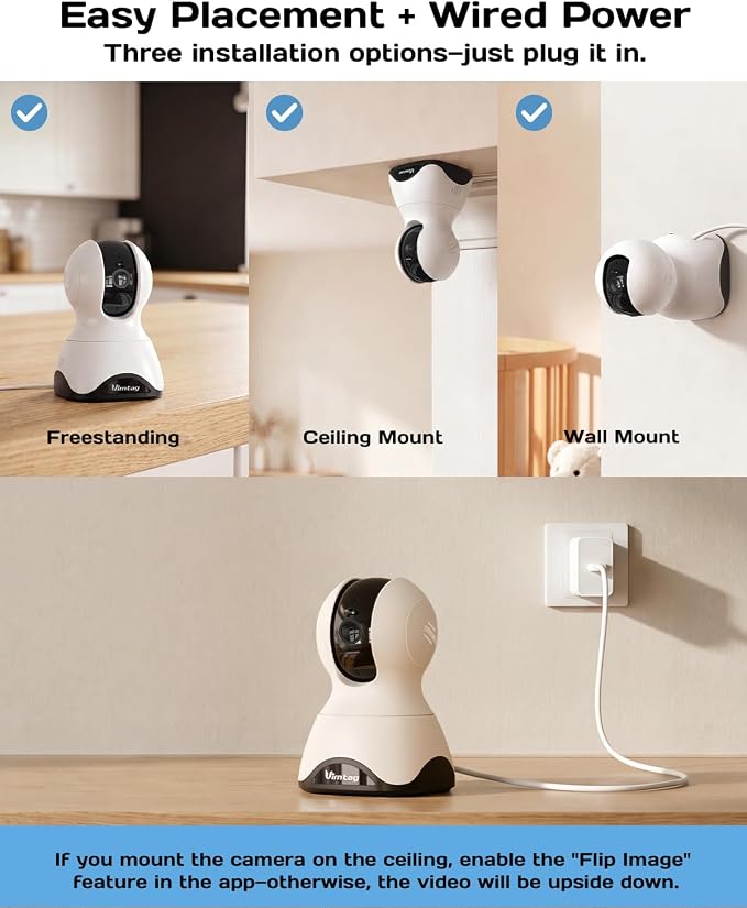 VIMTAG 4K 8MP Pan/Tilt Indoor Camera for Pet/Dog/Cat/Baby/Nanny/Home Security with Phone APP, Motion Tracking, Night Vision, 2-Way Audio, AI Detection, 5G/2.4GHz WiFi, Cloud & SD Card, Works w/Alexa