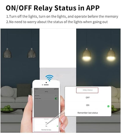 Wifi Smart Wall Switch Press Key Compatible Compatible with Alexa,Google Assistant,No Neutral line Needed and Neutral line Needed Dual Mode,EU,10A (3 Keys), white