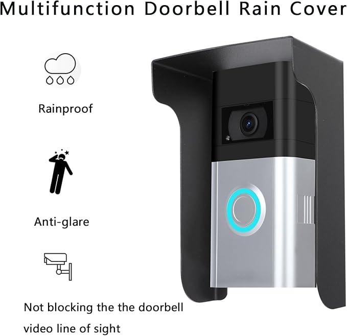 Metal Doorbell Cover Compatible with Ring/Blink/Google Nest/Arlo/Eufy/AOSU Doorbell, myQ Smart Garage Door Video Keypad Protector, Weatherproof Access Control Keypad Cover, Anti Glare