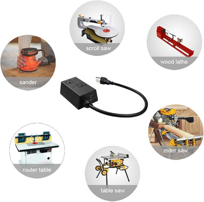 Automatic Vacuum Switch for Power Tools, Etoolcity Unique Current Sensing Technology to Delay Vacuum On to Prevent Circuit Overload, Eliminating Circuit Breaker Tripping