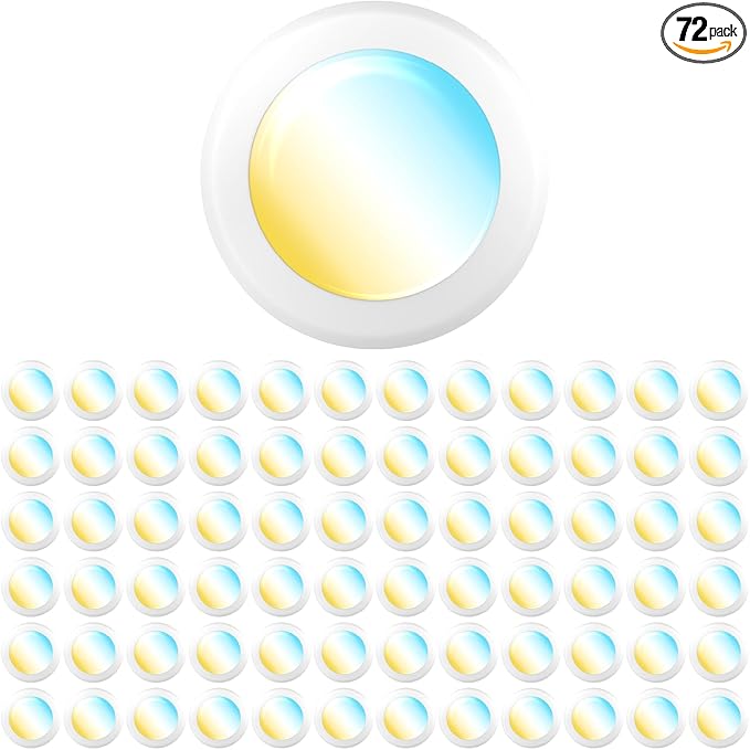 Sunco 72 Pack LED Disc Lights Ceiling 6 Inch, Flush Mount Disk Light, Recessed Can Lighting, 1050 LM, 15W (75W Equivalent), Selectable CCT 3000K/4000K/5000K/6000K/6500K, Dimmable, Damp Rated ETL