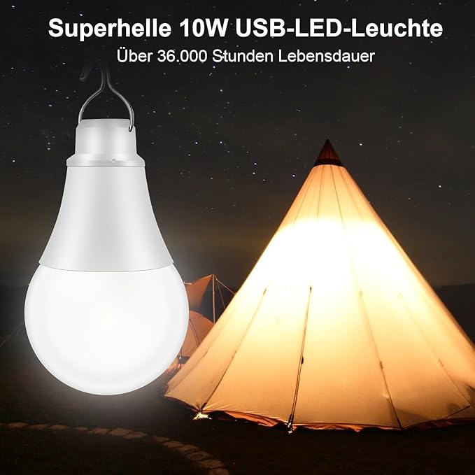 Powkey 10W Bulbs G100 HP200 Power Bank Power Station Generator Portable Led Light for Emergency Camping