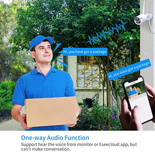 Hiseeu Camera Add on 2 Pack 3MP Outdoor Wireless Security Camera,Waterproof Outdoor Indoor 3.6mm Lens IR Cut Day & Night Vision, Plug-in Camera, Compatible 10CH Wireless Security Camera System