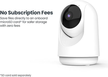 Feit Electric Smart Indoor Pan Tilt Baby Monitor Camera, 2K WiFi Security Camera with AI Motion Alerts, Motion Tracking, Night Vision (30 ft), Two-Way Audio, Local Storage, 2.4GHz WiFi