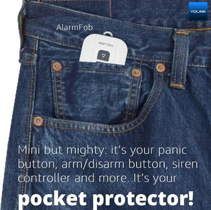 YOLINK AlarmFob Smart Security Fob - Arm/Disarm, Panic Button, Siren Control & More, LoRa Extreme Long (up to 1/4 Mile Open-air) Range (Hub Required for Full Functionality)