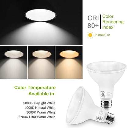 LightingWill 11W Par30 LED Bulb (75W Equivalent), UL Listed, 3000K Warm White Dimmable Flood Light Bulbs, 850 Lumens, E26 Base, LED Recessed Light Bulbs for Indoor Outdoor, 6 Pack