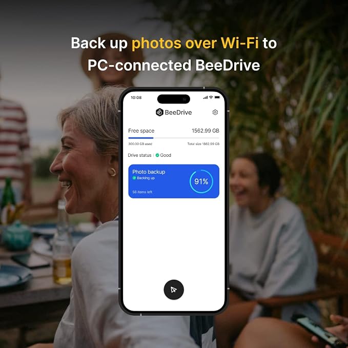 Synology BeeDrive 2TB │ Simultaneously Back up Windows Files & iOS/Android Photos │ Transfer Files from Smartphone to PC Over Wi-Fi
