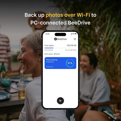 Synology BeeDrive 2TB │ Simultaneously Back up Windows Files & iOS/Android Photos │ Transfer Files from Smartphone to PC Over Wi-Fi