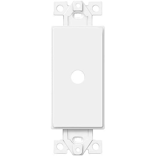 ENERLITES 0.406” Rotary Dimmer Shaft Adapter Insert for Decorator Wall Plates, 1-Gang Polycarbonate Thermoplastic, ETL Listed, 6061-W, White