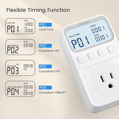 INKBIRD Digital Thermostat Outlet Temperature Controller Outlet Socket Heating/Cooling Control 1200W 10A Backlit Display
