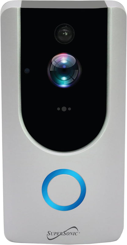 Supersonic SC-5000VD Smart WiFi Doorbell Camera, with 1080P HD Video Recording, Voice Call Intercom, Infrared Night Vision, Remote Monitor, Intercom, Trigger, Built-in SD Card, No Wire Connection