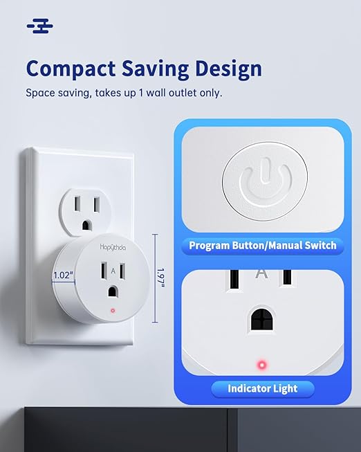 Remote Control Outlet Plug, 15A/1500W Wireless Light Switch for Lights, Fans, Projectors, Kitchen Appliances, 500 Feet RF Range Remote Light Swich Wireless, 2 Outlets & 1 Remote