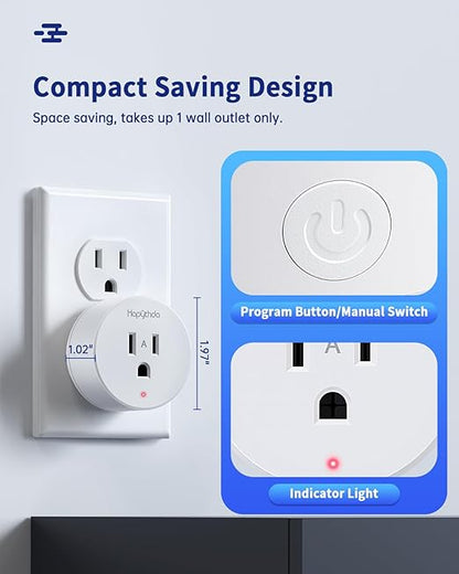 Remote Control Outlet Plug, 15A/1500W Wireless Light Switch for Lights, Fans, Projectors, Kitchen Appliances, 500 Feet RF Range Remote Light Swich Wireless, 2 Outlets & 1 Remote