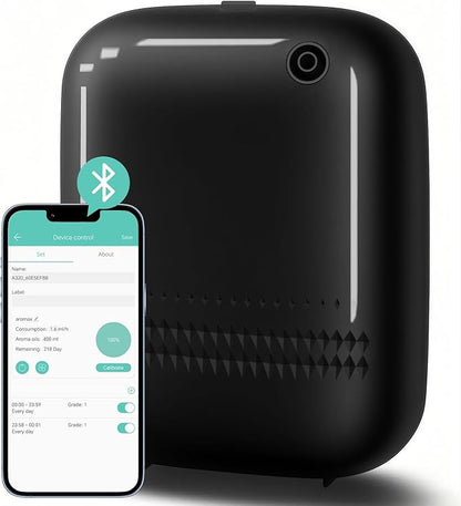 2026 Upgraded 2000 Sq.Ft Coverage HVAC Waterless Essential Oil Diffuser with Bluetooth Control, 400ML Smart Scent Air Machine for Home, Hotel, Whole House, Cold Air Tech (No Oils) Black