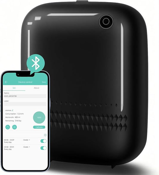 2026 Upgraded 2000 Sq.Ft Coverage HVAC Waterless Essential Oil Diffuser with Bluetooth Control, 400ML Smart Scent Air Machine for Home, Hotel, Whole House, Cold Air Tech (No Oils) Black