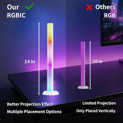 LED Strip Lights,14 Inches Monitor Backlight with Music Sync, 16 Million Colors, APP & Remote Control, USB Powered DJ Light for Party Room TV PC Gaming Desk Decor (White)