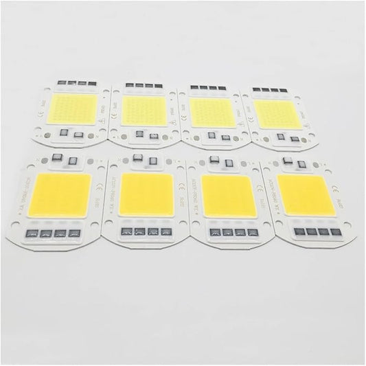 10pcs LED COB Bulb Chip 50W Chip 110V 220V Input Smart IC Fit for DIY LED Flood Light Cold White Warm White Street Lamp(110V,Warm White)