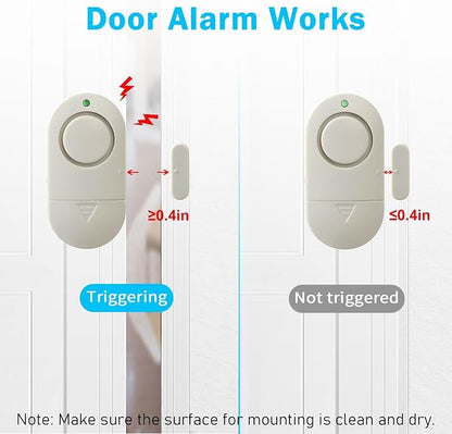 120DB High Decibel Door Window Alarms for Home Security, Toddler Child Safety Entry Open Alert Door Chime, Anti Intrusion Sensor for Household Store Apartment Garage, 10 Pack Beige
