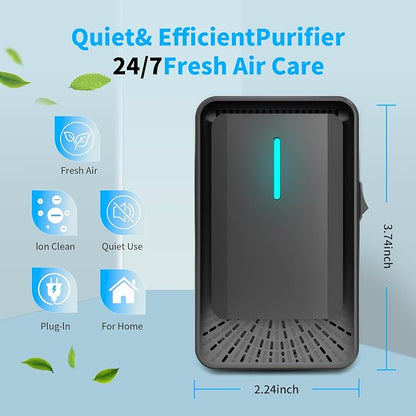 6 Pack Plug-In Negative Ion Air Purifiers for Small Rooms, Filter-Free