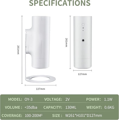 Waterless Diffuser for Essential Oils, Smart Aroma Diffuser for Home, 130ml/1000 Sq. Ft Scent Air Machine, Bluetooth Aromatherapy Diffuser for Office, Spa, Bedroom, Bathroom
