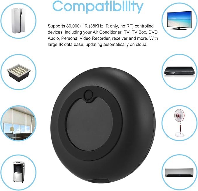 WiFi-IR Remote Control Hub Wi-Fi(2.4Ghz) Enabled Infrared Universal Remote Controller Module for Home Appliances Compatible with Alexa Google Home Voice Control