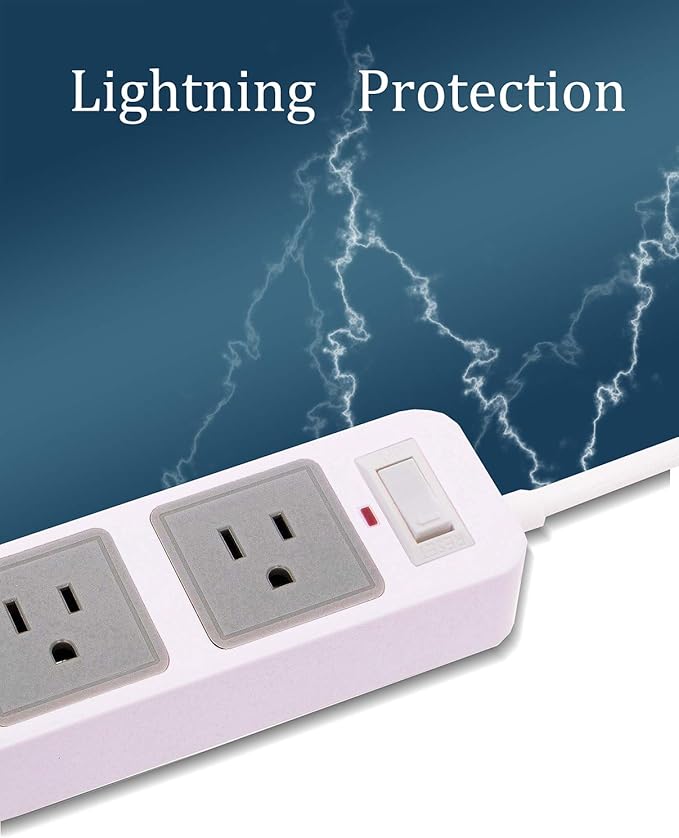 Power Strip 2 to 3 Prong 3 Meters White, 2 Prong USB Power Strip with 9.8ft Extension Long Cord, 3-Outlet Surge Protector with 4 USB Charging Ports for Workbench, Nightstand, Home, Office and Hotel