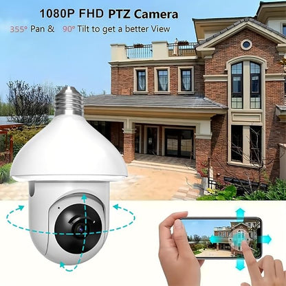 Upgrade Light Bulb Security Camera, WiFi Smart Bulb Cam Home Surveillance Camera, Human Motion Tracking, Siren Alarm, Cloud & TF Card Storage, Waterproof Outdoor Indoor Security Monitor