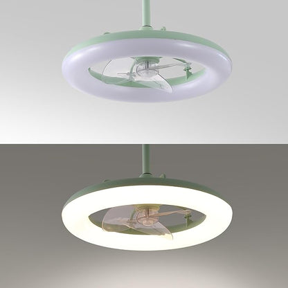 OVAL AIR AIR8001B Piero 21.5" Contemporary Minimalist 6-Speed Metal Mobile-App/Remote-Controlled Dimmable Smart Integrated LED Ceiling Fan Bedroom, Living Room, Dining Room, Pistachio Gelato