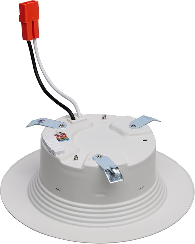 Satco LED Retrofit Downlight with Stepped Baffle, CCT Selectable 2700K/3000K/3500K/4000K/5000K, 4 Inch Round, White