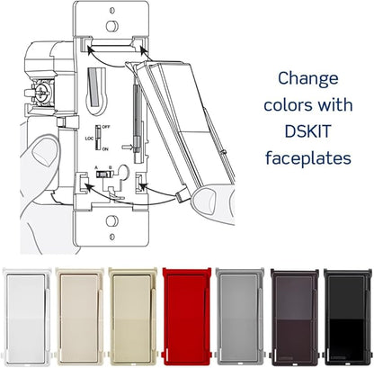 Leviton Decora Slide Dimmer Switch Antimicrobial Treated for Dimmable LED, Halogen and Incandescent Bulbs, DSL06-2AW, White