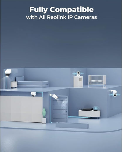 REOLINK 4K PoE Security Camera System, IP Outdoor Cameras 8X Duo 2 PoE with 1x RLN16-410 (Built-in 4TB HDD) Video Recorder