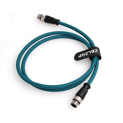 Shielded M12 4 Pin D-Code Network Cable, D-Code to D-Code Medical Data Cable, High Anti-Interference Isolation Design, Stable Data Transmission for Medical Devices & Industrial Networks, 1M