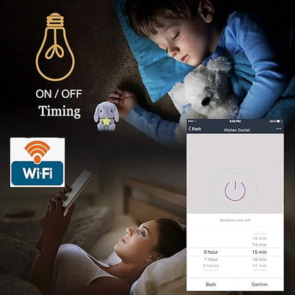 Jinvoo Smart WiFi Outlet Socket with USB 2 AC Individual Control by Smart Life app Compatible with Amazon Alxa Echo Google Assistant Remote Control Timer Schedule White 2 Pack