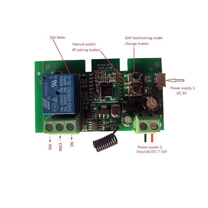 Smart Home Dry Contact Zigbee Relay Switch, Remote Control Zigbee Switch for Light Garage Door, Compatible with Alexa Google Home,Zigbee hub Needed (1CH)