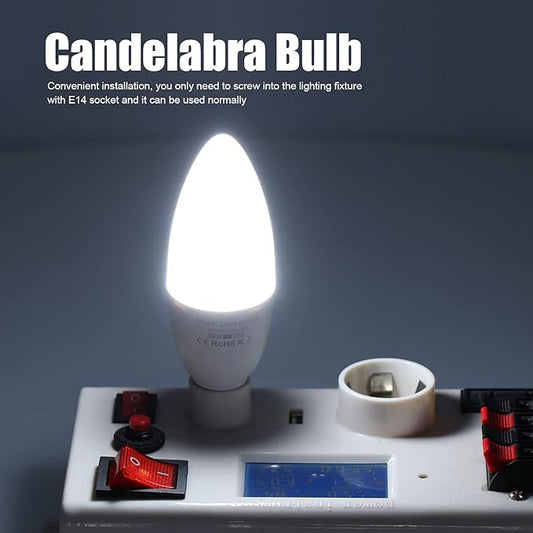 FTVOGUE LED Candelabra Bulbs 5W E14 AC 85V-265V Smart Lamp Bulb APP Remote Control, Bulb