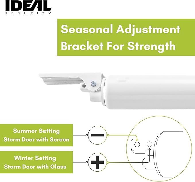 Ideal Security Screen Door Closer, 9", White