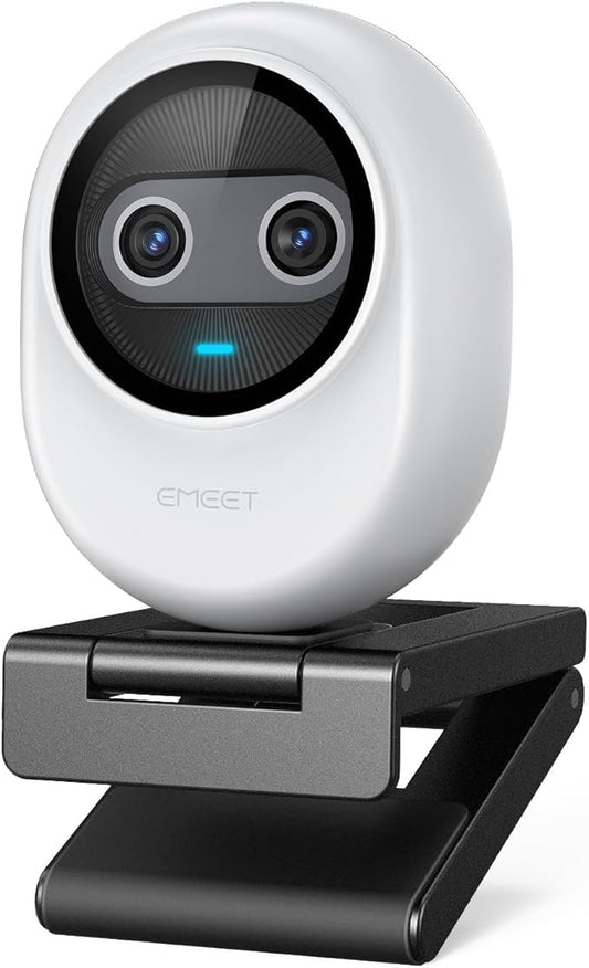 EMEET Piko 4K Webcam for Streaming, World’s 1st Dual-Camera AI-Powered 4K Camera w/AI Autofocus, 3 Mics Array&3 Sound Modes, USB Webcam with Clip, Great for Streaming, Desk Setup and Creative Gifts