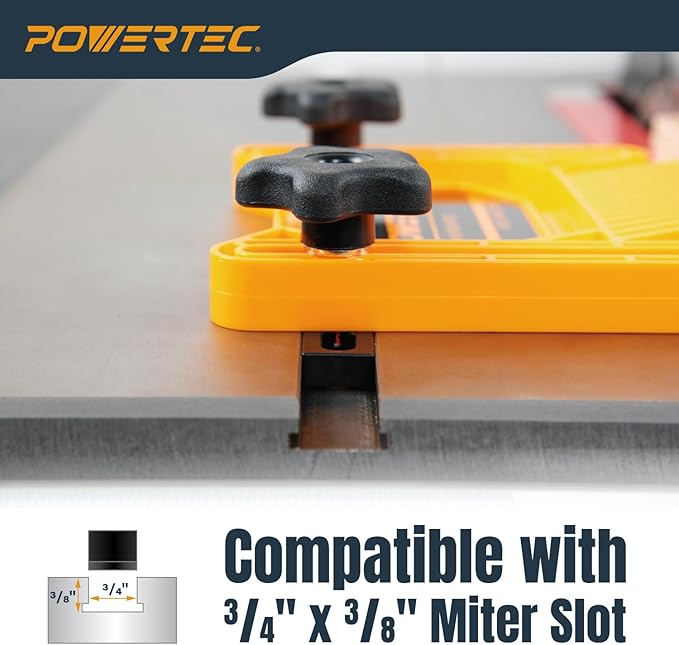 POWERTEC Tandem Feather Boards for Table Saw, Router Table & Bandsaw - 4PCs Combo Set, Fits T-Track & Miter Slot - Woodworking Tools & Accessories to Reduce Kickback & Increase Safety (72027)