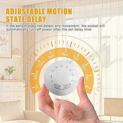 2 Pack Motion Sensor Switch with Outlet, PIR Wireless Motion Sensor Switch, Adjustable Sensitivity, IP54 Waterproof Wireless Motion Detector with Plug for Lights and Devices for Indoor/Outdoor