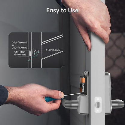 Hornbill WiFi Smart Lock with Handle, Keyless Entry Biometric Fingerprint Lock with Auto-Lock, Keypad Passcode Deadbolt Lever for Home Front Door Bedroom