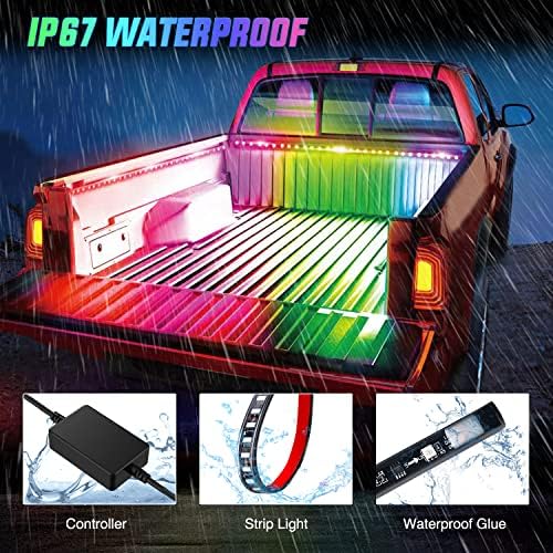 Nilight Truck Bed Light Strip RGB-IC LED Bar 3PCS 60 inch Cargo Lighting