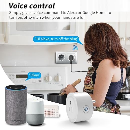 WiFi Smart Plug | Smart Outlet Compatible with Alexa & Google Home | Timer & Remote Control Smart Switch | No Hub Required 2.4GHz