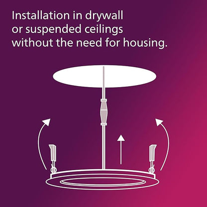 PHILIPS LED 60W Slim 6-inch Canless Downlight 2-Pack Selectable White Multi-CCT 1000 Lumen (11.5W = 60W) Dimmable No Housing Required
