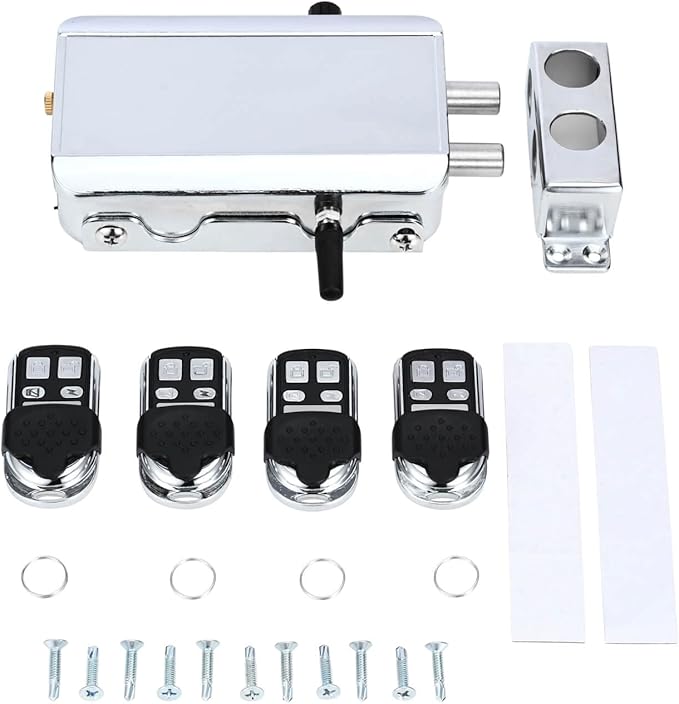 Electronic Deadbolt, Remote Control Anti-Theft Home Security Keyless Smart Hidden Door Lock with 4 Remote Controls