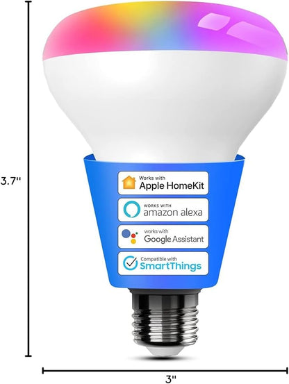Meross Smart Light Bulb, BR30 Flood WiFi LED Bulbs Compatible with Apple HomeKit, Alexa, Google Assistant & SmartThings, Dimmable E26 Multicolor 2700K-6500K RGBCW, 1300 Lumens 100W Equivalent, 1 Pack